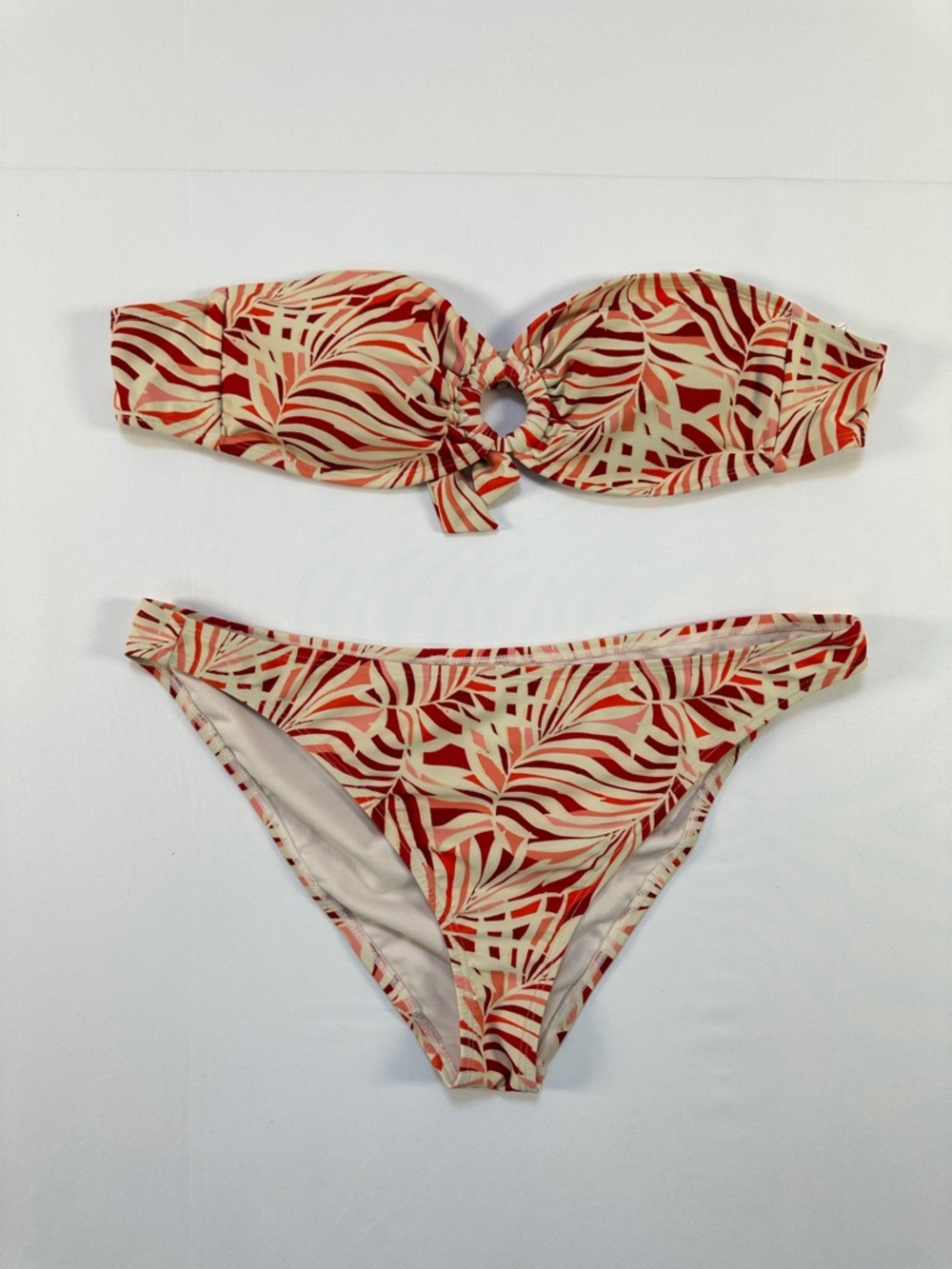 Jessica Simpson Tropical Print Bandeau Bikini Set Size L